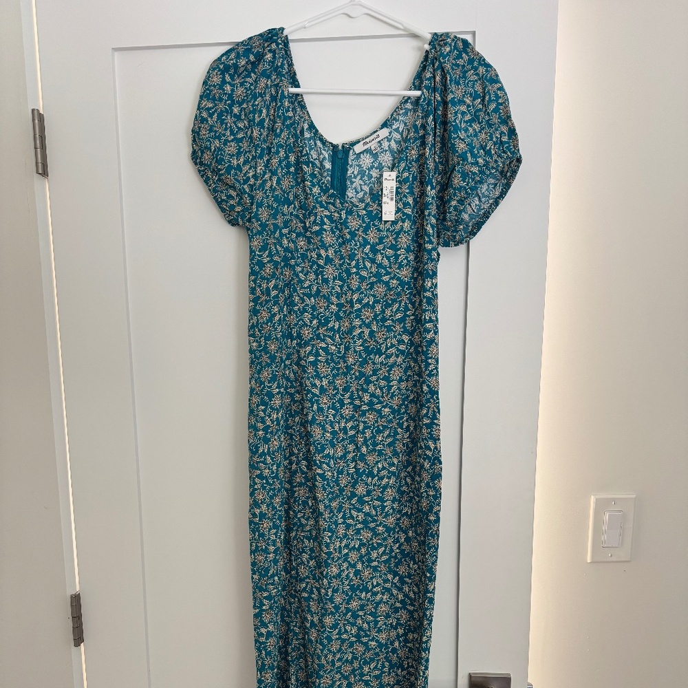 Madewell Cap-Sleeve Midi Dress in Floral